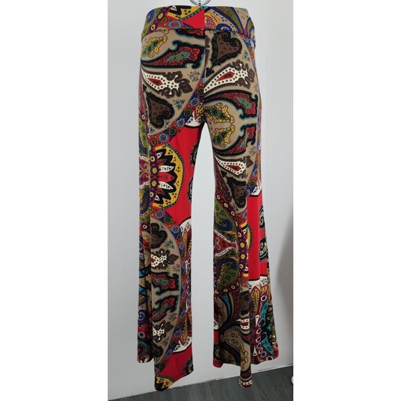 Women's Solola Fe Colorful Wide Leg Pull On Pants 2XL USA Made Flowy Dress - Picture 6 of 8